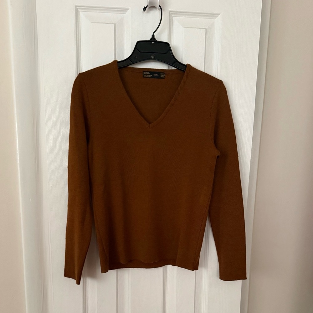 H & M Fall Brown V neck swater, M